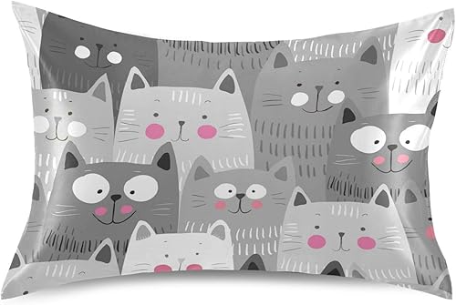 xigua Fundas de almohada de satén de perezoso transpirable para cabello y piel, funda de almohada sin cremallera con cierre de sobre para sofá,