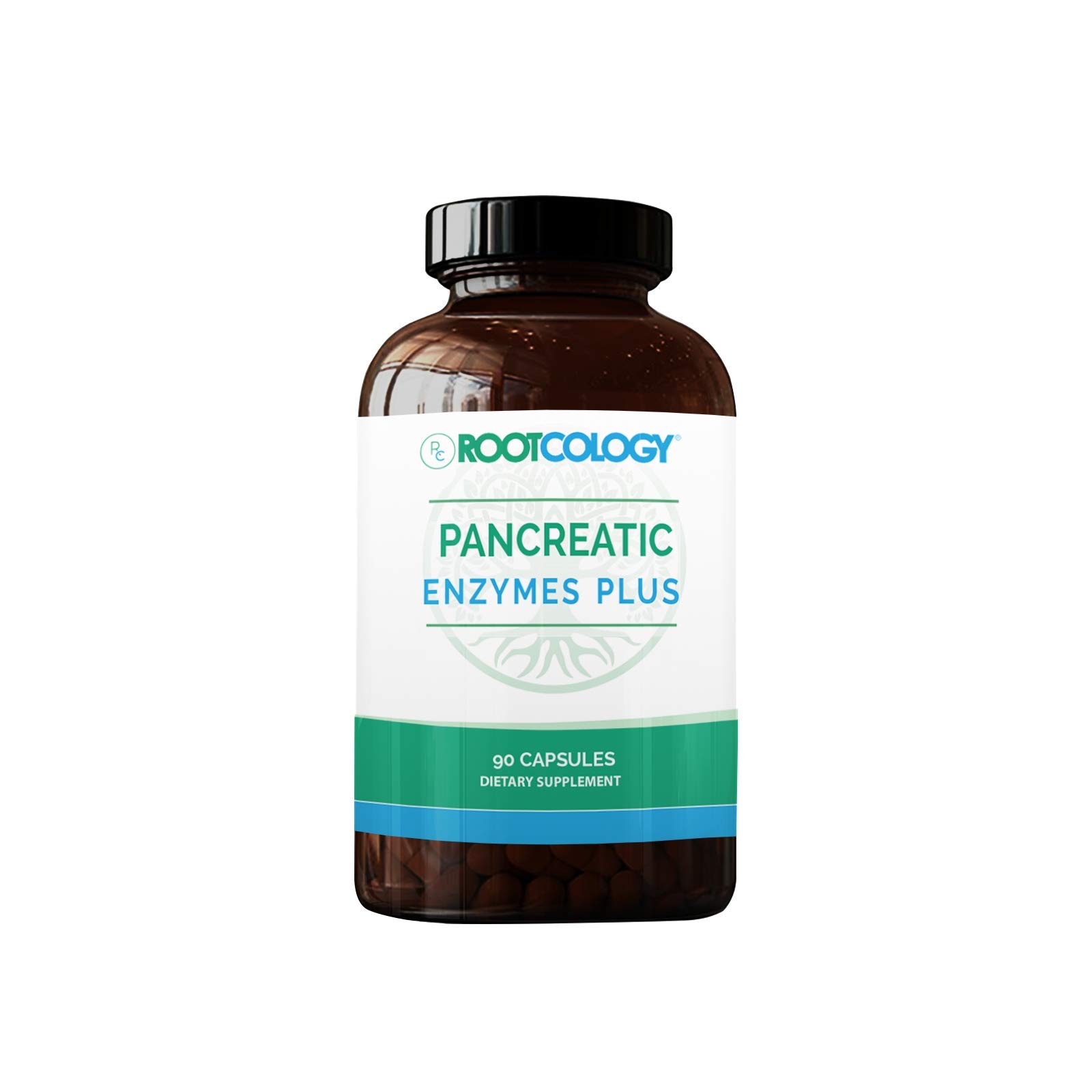 Rootcology Pancreatic Enzymes Plus - Digestive Enzyme with Lipase, Protease, Amylase Blend + Bromela