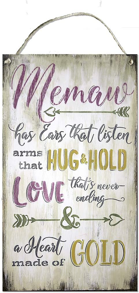 Grandma Love Wood Sign by StudioR12 | Grandparent Home Decor | 13 x 7.75 INCHES | Select Grandmother Name (Memaw)