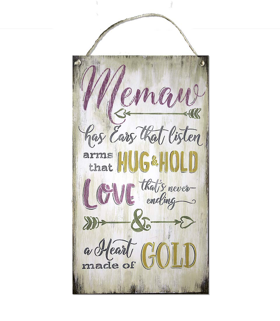 Grandma Love Wood Sign by StudioR12 | Grandparent Home Decor | 13 x 7.75 INCHES | Select Grandmother Name (Memaw)