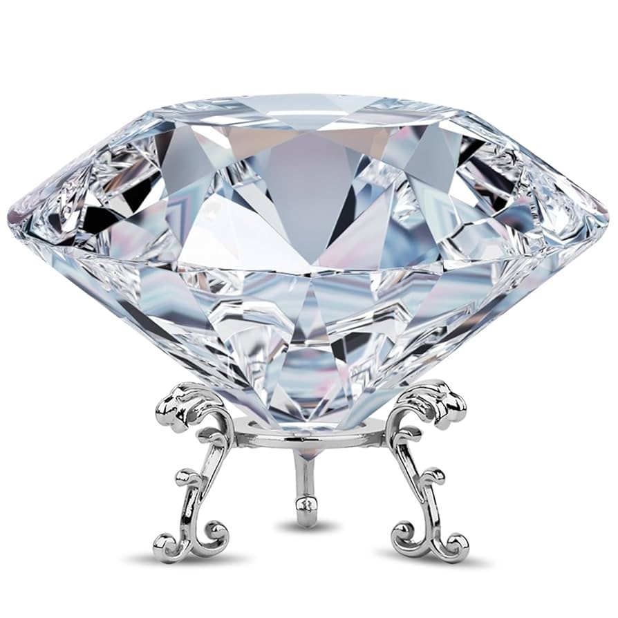 定価11万 新品 CAREERING GLASS OF DIAMOND GOD Amazon.com: F-ber 60MM Clear Glass K9 Crystal Diamond Shaped