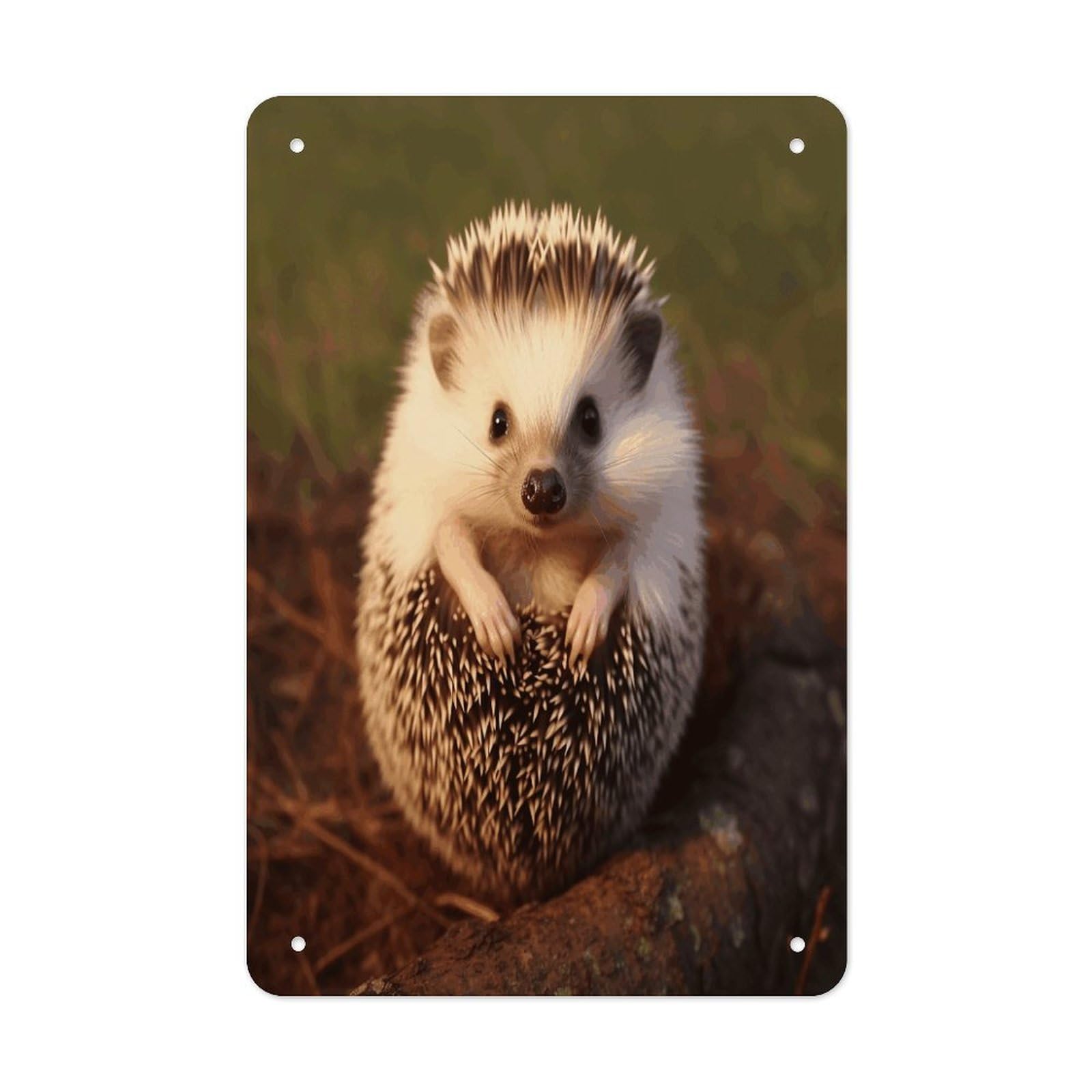 VstaDank Hedgehog Metal Tin Signs Personalized Wall Art Prints Decoration Art Poster Funny Vintage Tin Sign Iron Sheet Painting Metal Signboard Decor Painting for Wall Decor