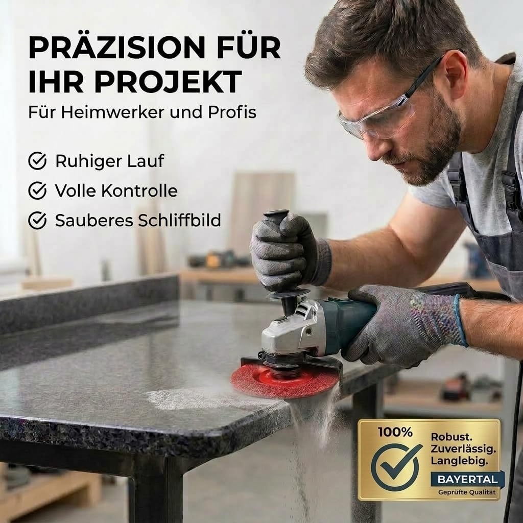 Gewölbte Diamantschleifscheibe 115 mm – Diamantschleiftopf für Winkelschleifer – ideal für Rundungen & Kanten – Granit, Beton & Fliesen – K40 konvex Schleiftopf – Kanten Schleifen