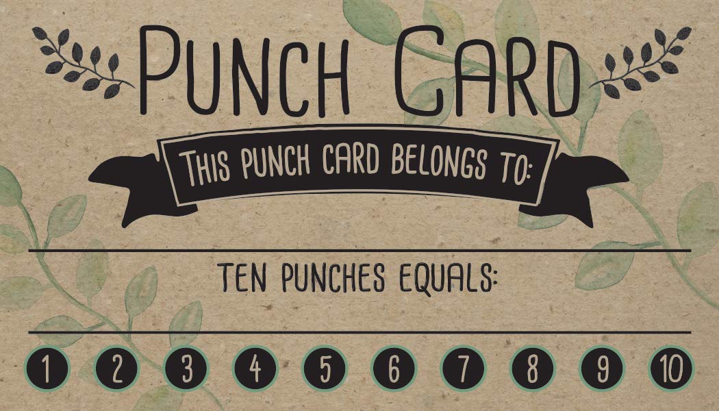 Amazon.co.jp Loyalty Rewards パンチカード 小規模ビジネス用 クラフト紙クーポンカード50枚セット 空白