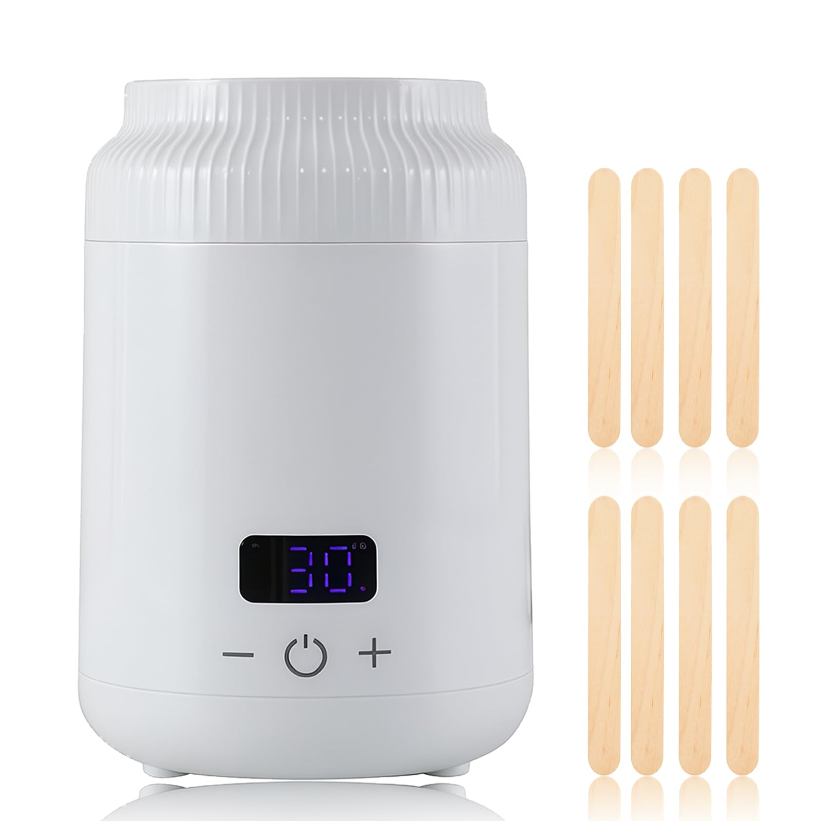 Scaldacera digitale con controllo della temperatura touch screen, macchina per la depilazione, scaldacera per viso, ascelle, sopracciglia, brasiliano bikini ceretta a casa (bianco)