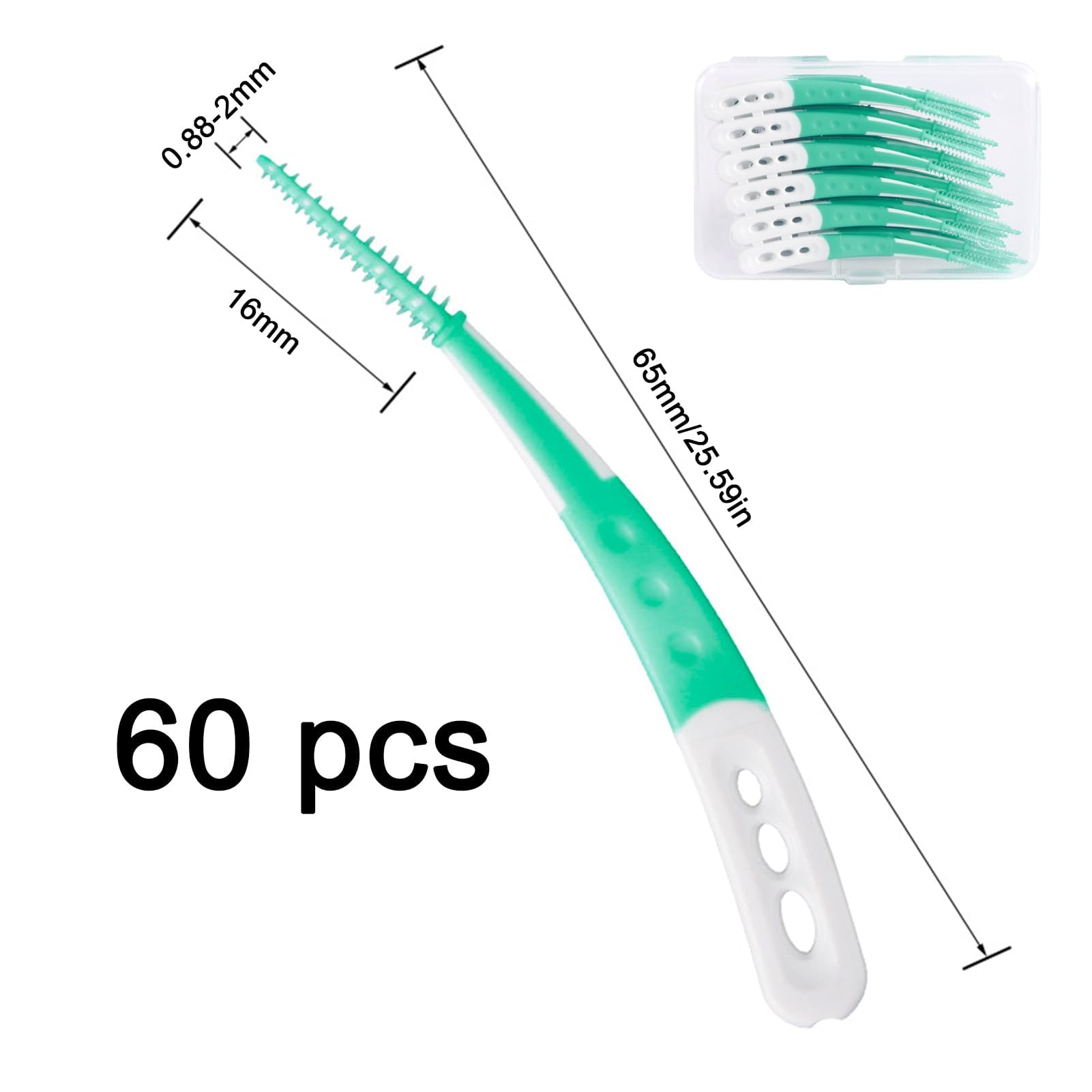 60 Pezzi Scovolini Dentali 65 cm,Scovolino Denti,Scovolini Denti,Spazzolino Interdentale,Scavolini Interdentali,Pulisci Denti,Igiene Orale,per Pulire e Massaggiare la Bocca