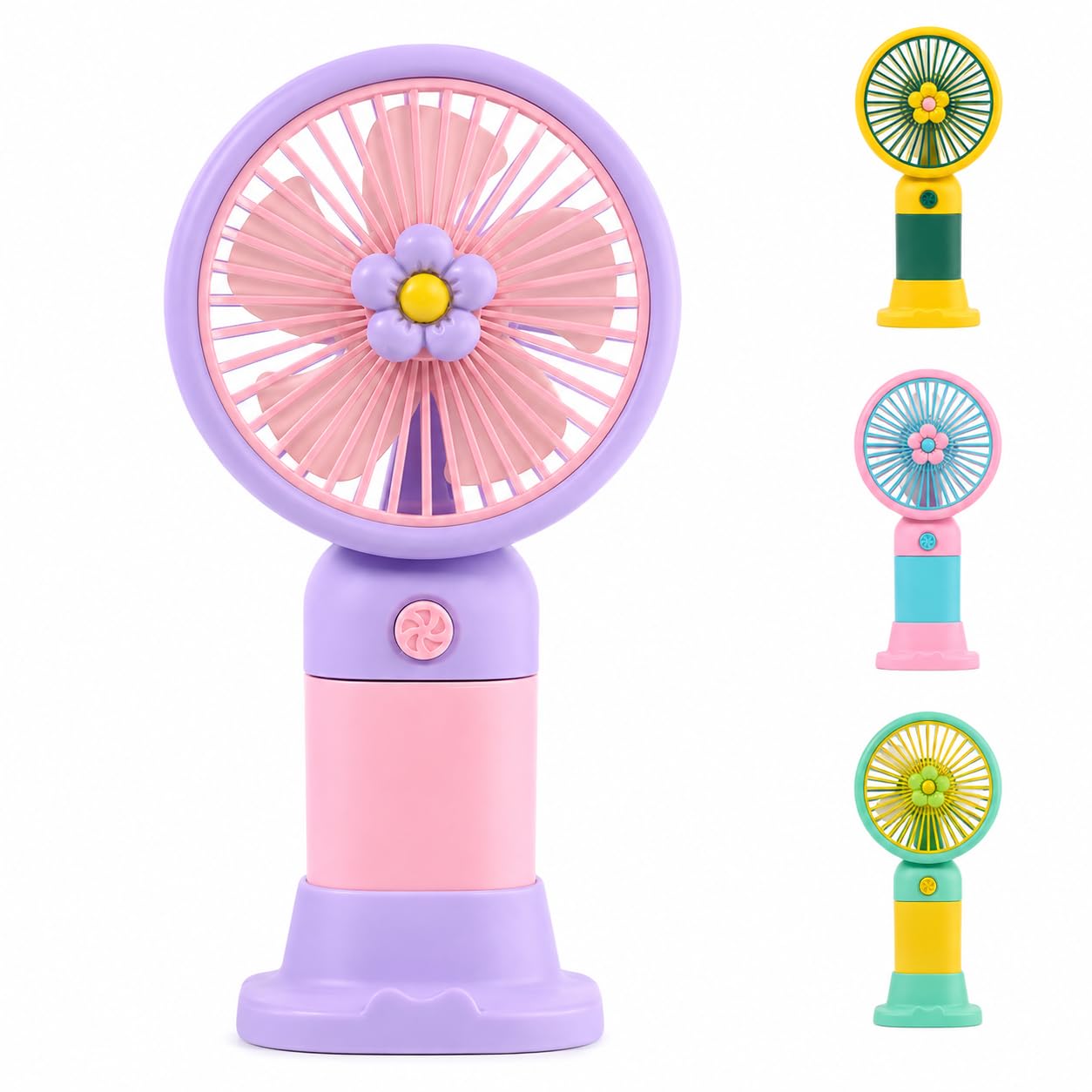 Mini USB Handheld Fan Rechargeable Personal Cooling Fan | 3 Speed Settings, Lightweight Pocket Fan, Travel & Office Use, for Kids & Adults, Multicolour-image-0