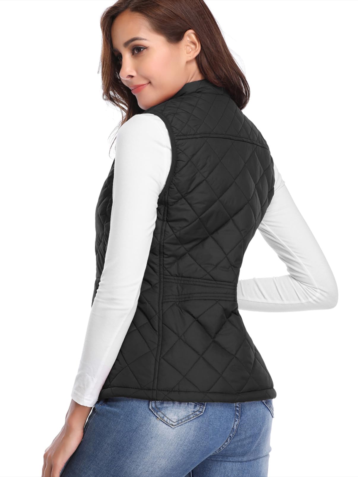 fuinloth Gilet Donna Smanicato Primaverile Autunno Invernale Panciotto Dritto Giacche Leggeri Senza Maniche Giacca