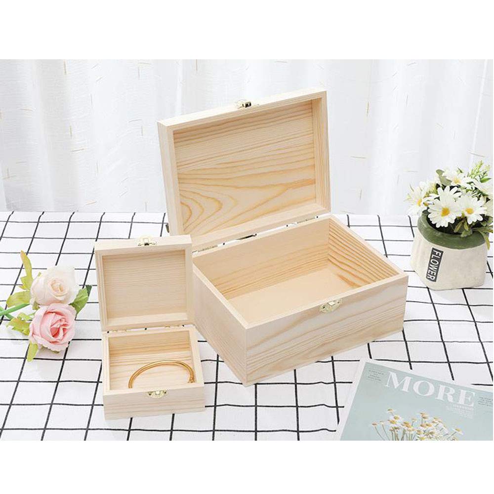Amazon.co.jp: 木箱、記念品を収納するための装飾的な木箱、取っ手なし