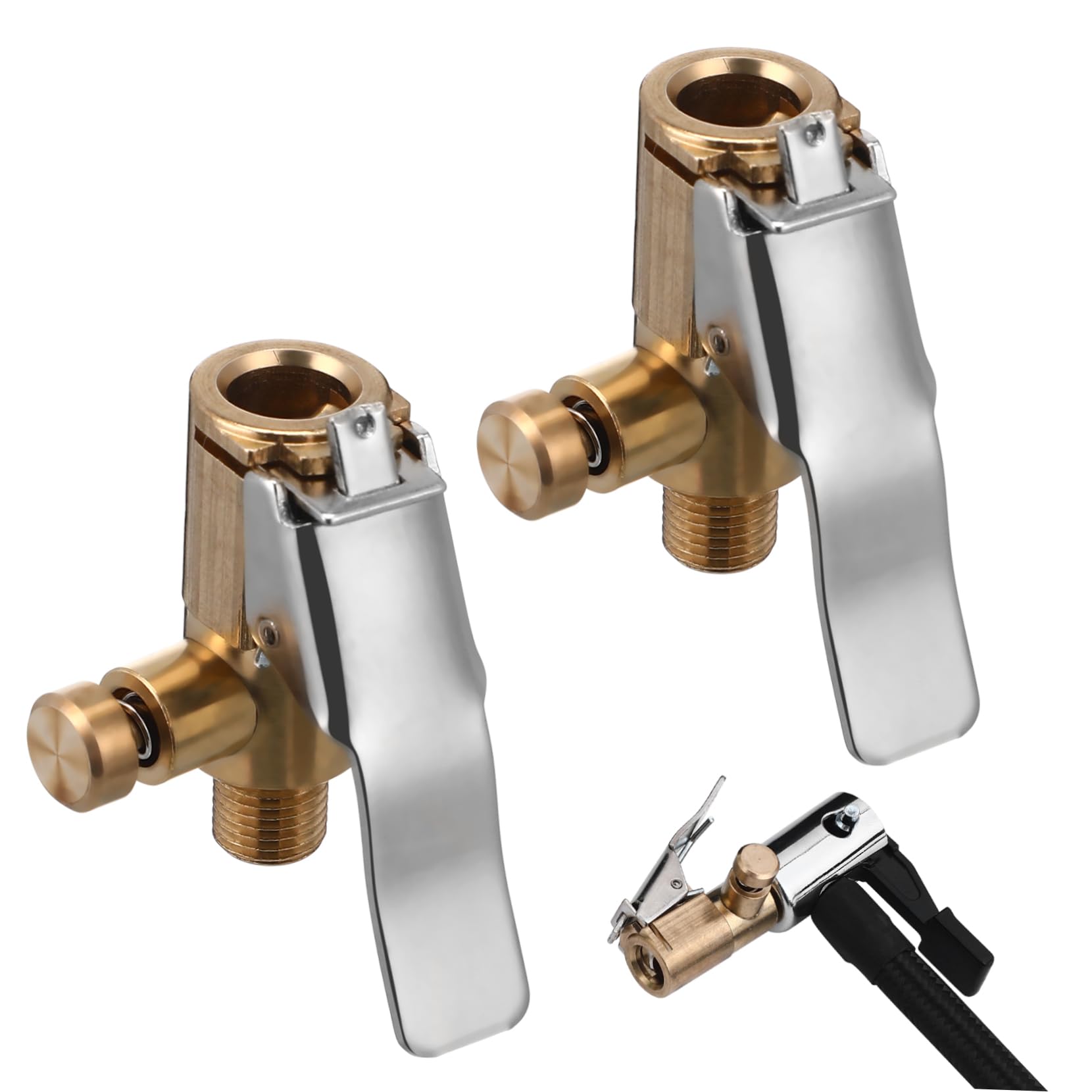 Cabilock Set of 2 Quick Connect Nozzles Inflatable Nozzle for Tire Chuck Car Pump for Tires Compressor Accessory