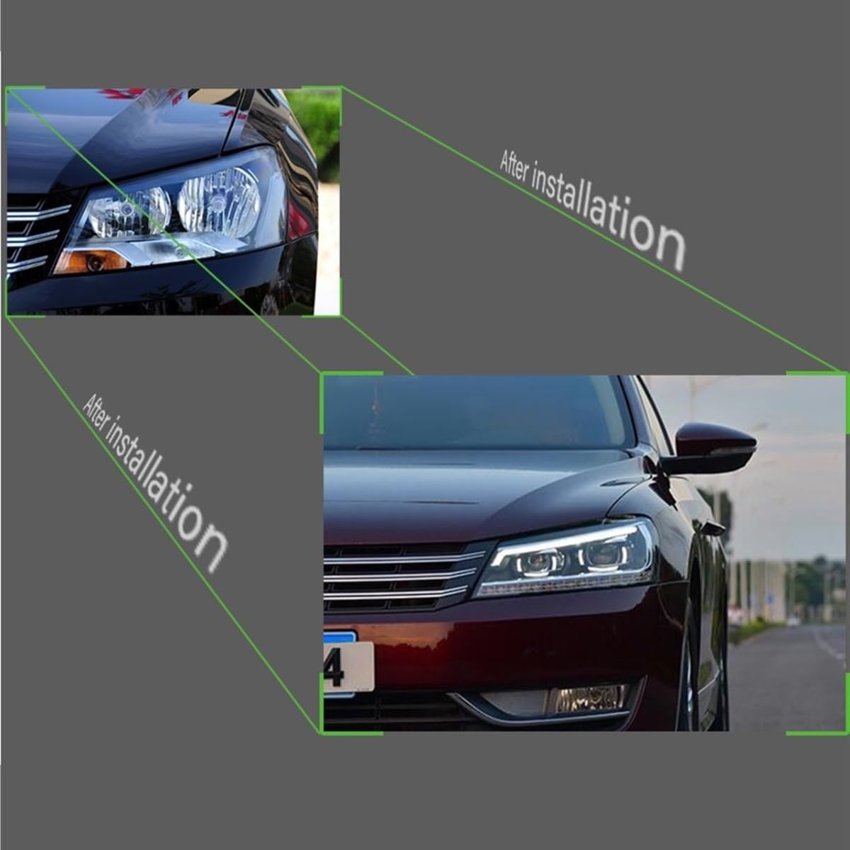 Reflektor przedni kompatybilny z Passatem B7 2012-2015 Stylizacja reflektorów Dynamiczne soczewki kierunkowskazów Motoryzacja 2 szt.(Led)