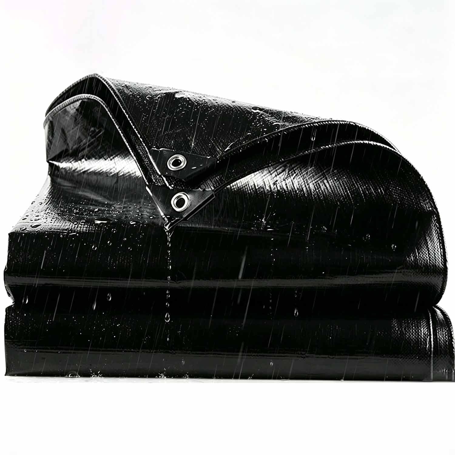 Ffsaacol Tarps Heavy Duty Waterproof, Tarpaulin Heavy Duty Waterproof, UV Resistant Tarp with Grommets and Reinforced Edges for Indoor and Outdoor Use Black, 2x6m/6.6x19.7ft