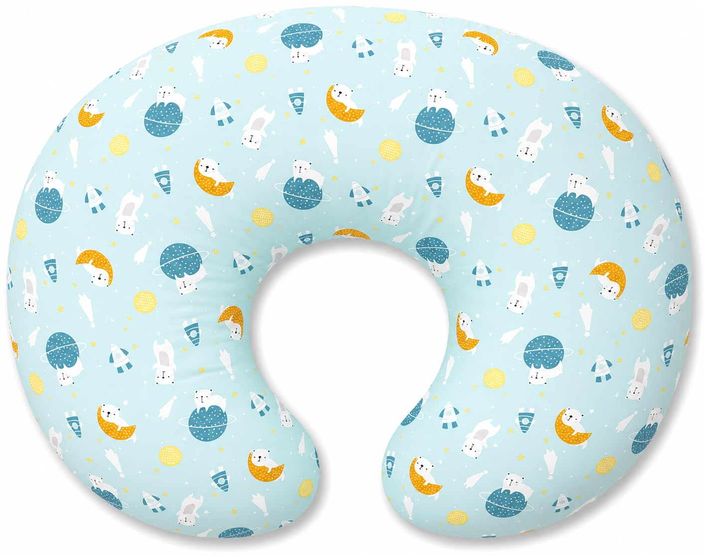 Proliva Feeding Pillow for New Born Baby with Detachable Cover Breast Feeding, Maternity Nursing Pillow for Breastfeeding Set of Support for Baby Feeding Pillow Mom Home (Dog Firozi-K1)-image-24