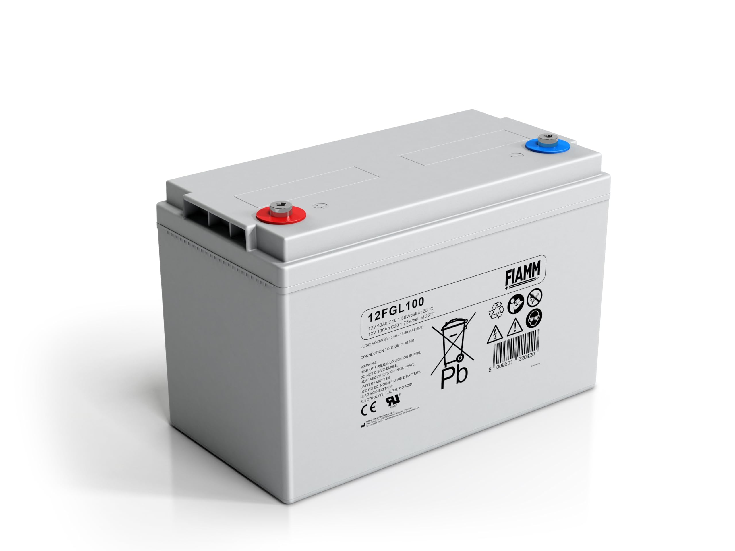 BATTERIA FIAMM 12V 100Ah 12FGL100 VRLA AGM ERMETICA CAMPER