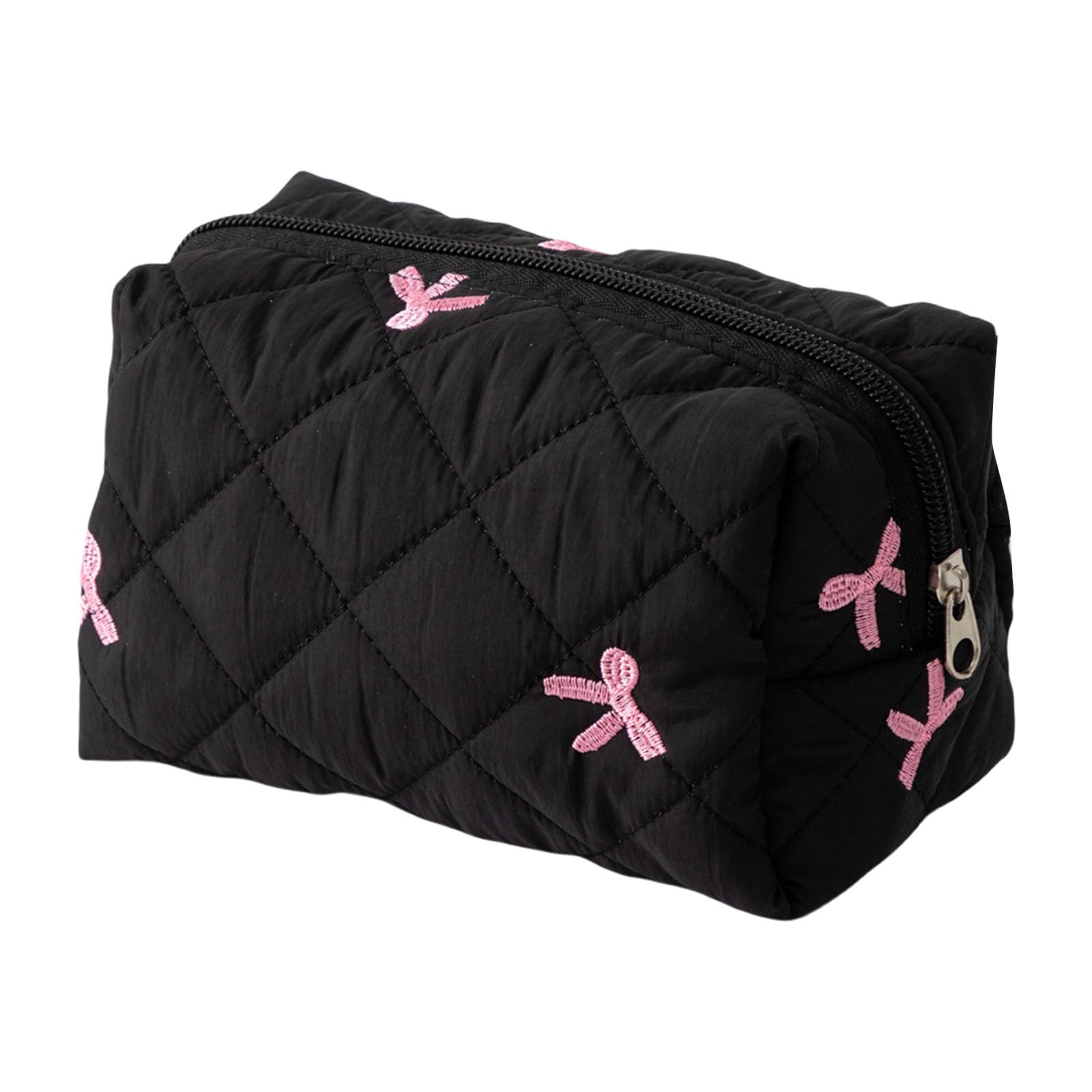 MICFENY Quilted Lipstick Organiser Bag with Elegant Bowknot Stylish and Practical Makeup Storage Container Cosmetic Holder