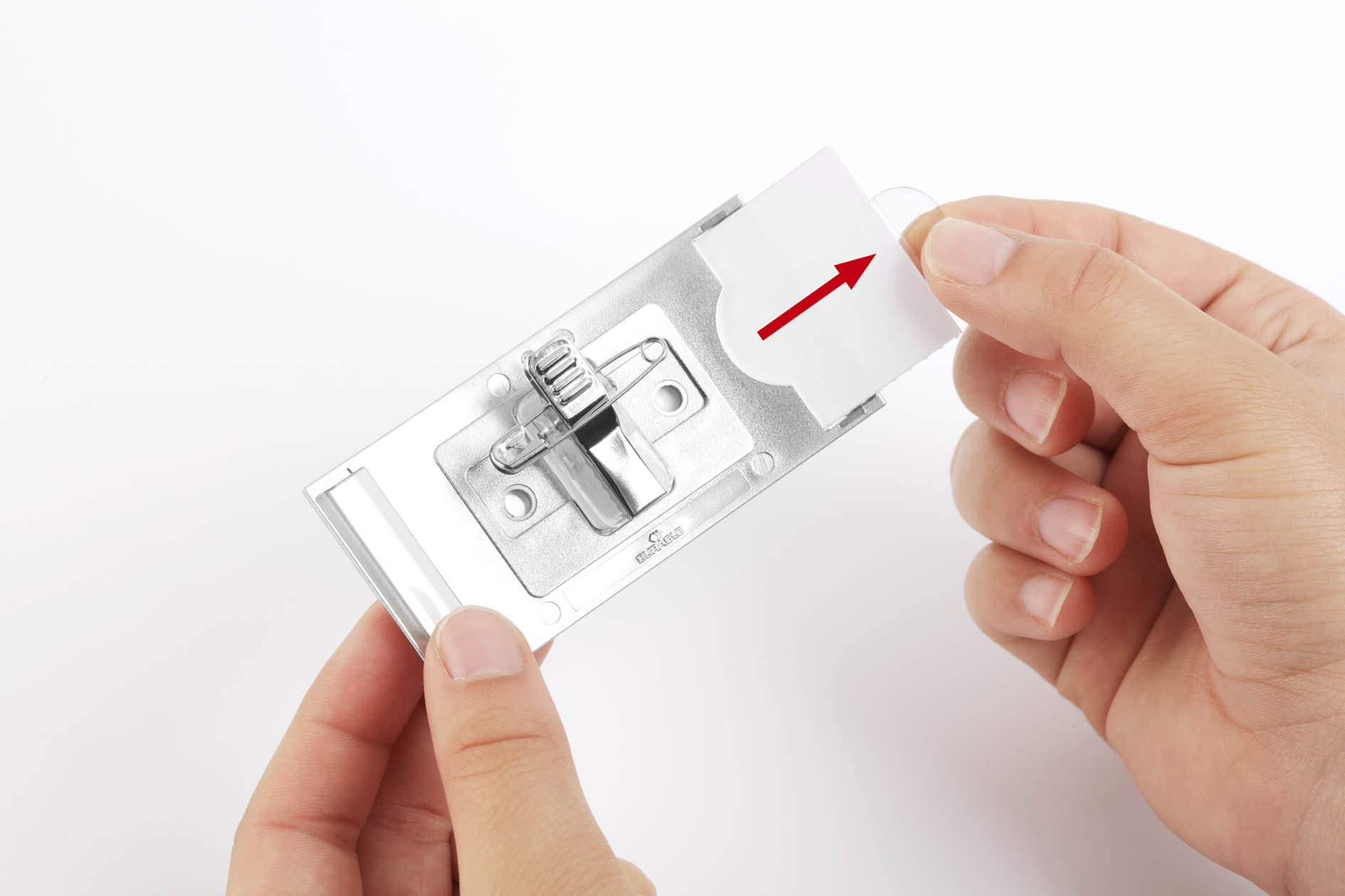 Durable 854323 Portanombres Clásico con clip de combinación, 34 x 74 mm, 10 piezas, plata