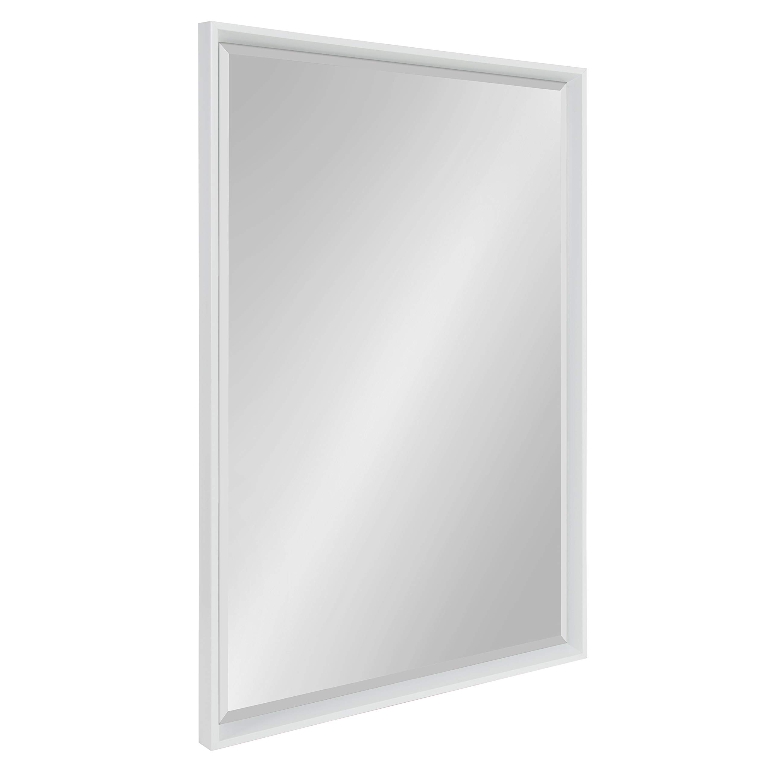 Kate and Laurel Calter Modern Decorative Framed Beveled Wall Mirror, 25.5x37.5 White