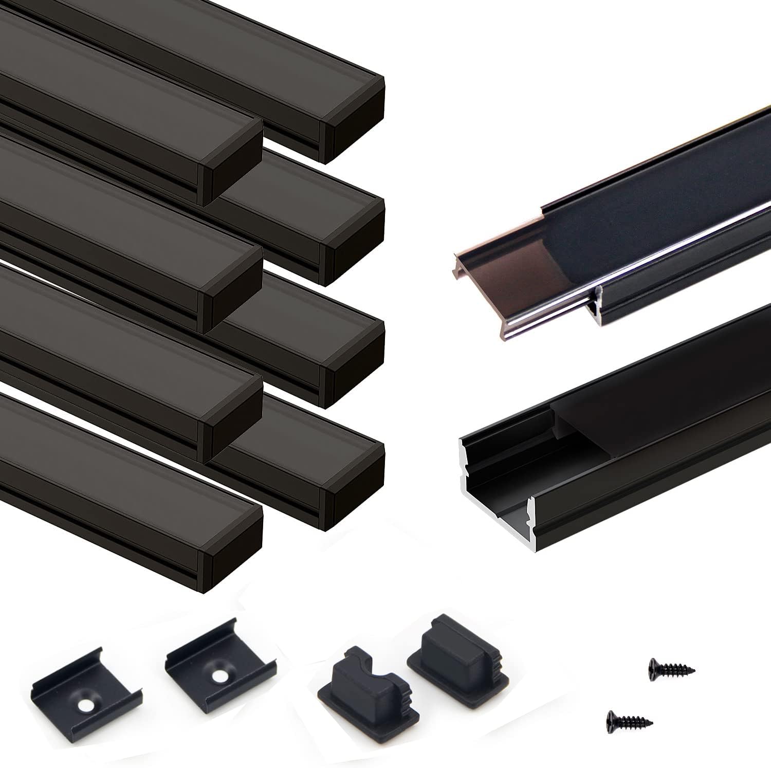 VST 10 Pack 3.3ft/1M LED Aluminum Channel U Shape with Smoke ...