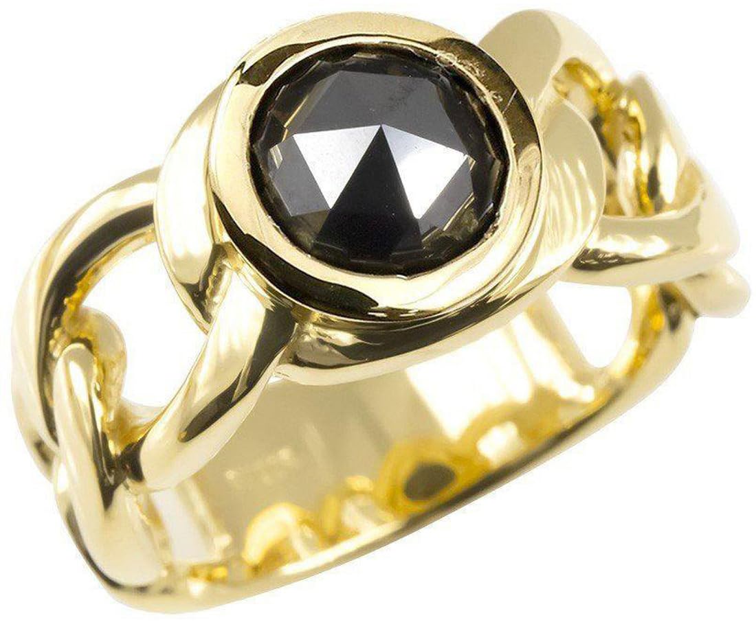 Amazon | [アトラス] 18金 リング メンズ ゴールド ブラック  