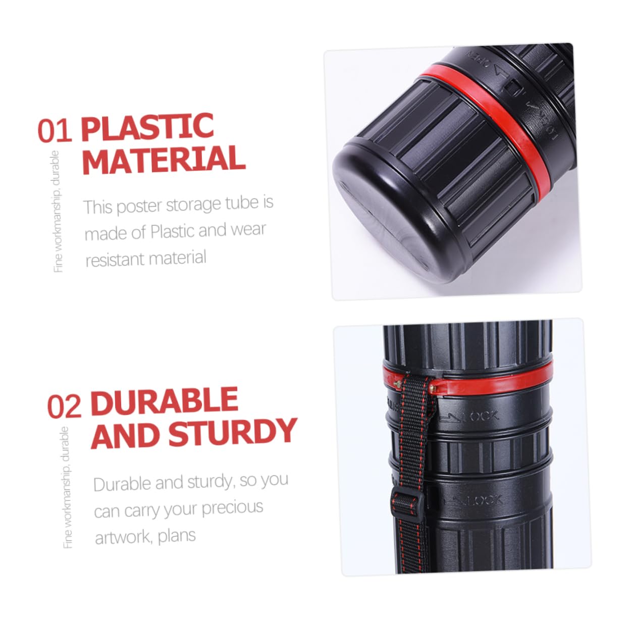Operitacx Extendable Poster Tubes Expandable Storage Tube Poster Holder for Drawing Storage Adjustable Strap