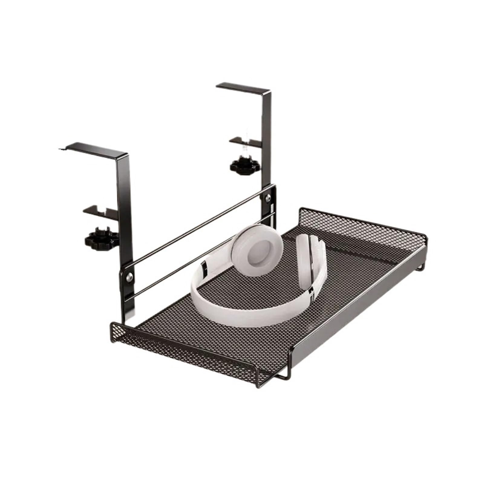 Bandeja Gestion Cables Bandeja de gestión cables debajo del escritorio con estante almacenamiento, sin perforaciones, adecuada for organización oficina en casa, multifunción(Adjustable-L-black)