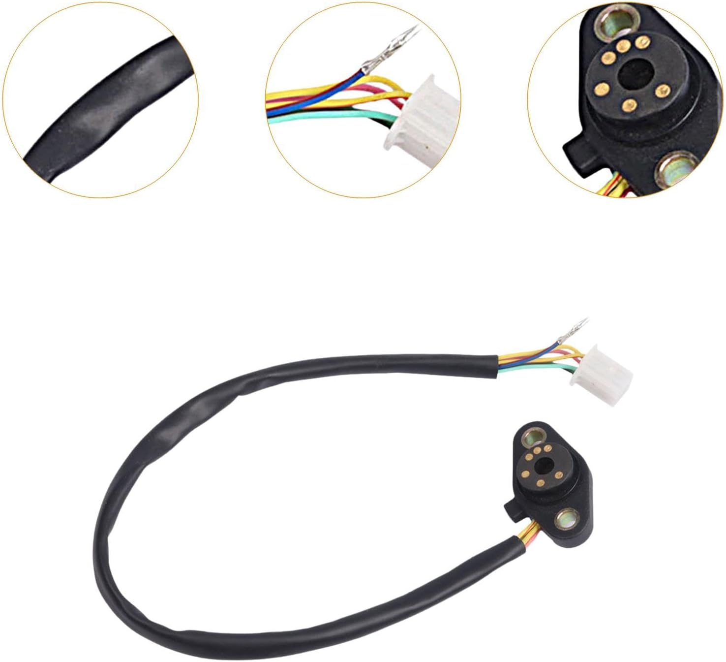 Close-up of sensor wiring and connector