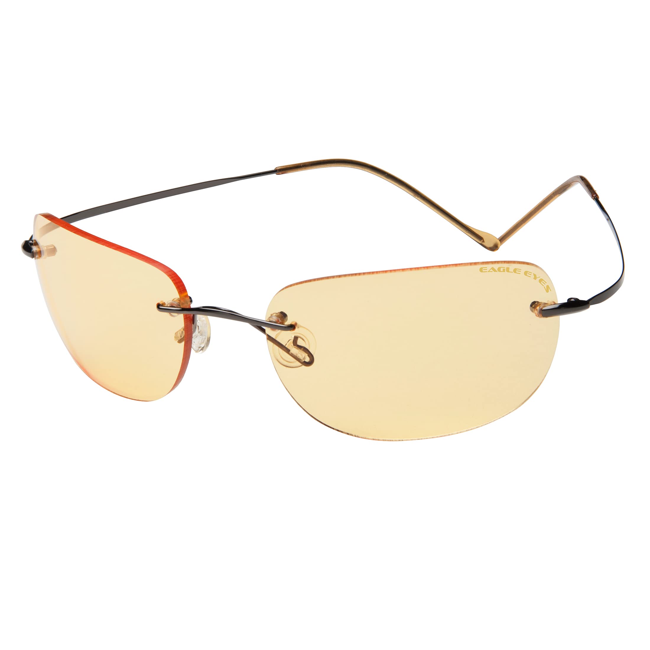 Eagle Eyes Ultralite Stimulight Glasses - UV and Blue Light Blocking - Computer, Low Light Driving - Reduce Eyestrain, Headache