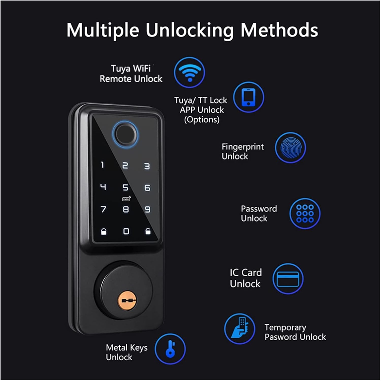 スマートドアロック Tuya デジタル電子スマートドアロック生体認証指紋