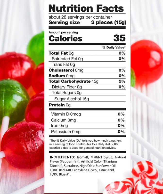 Miniatura 4 de Sweetaholic Caramelo de menta sin azúcar de 6 libras  Caramelo envuelto individualmente  Disco de menta fresca  Lo mejor para adultos diabéticos