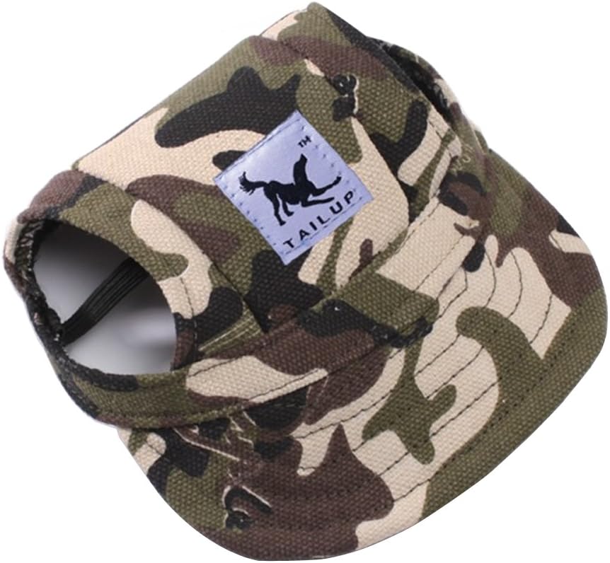CIDEROS Pet Dog Hats for Small Size Dogs Visor Design Fashion Dogs Baseball Sun Hats Sport Cap with Ear Holes and Chin Strap - Size S…