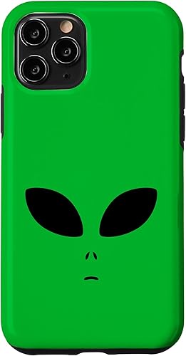 iPhone 11 Pro Alien Face Weird Halloween Funny UFO Green Extraterrestrial Case