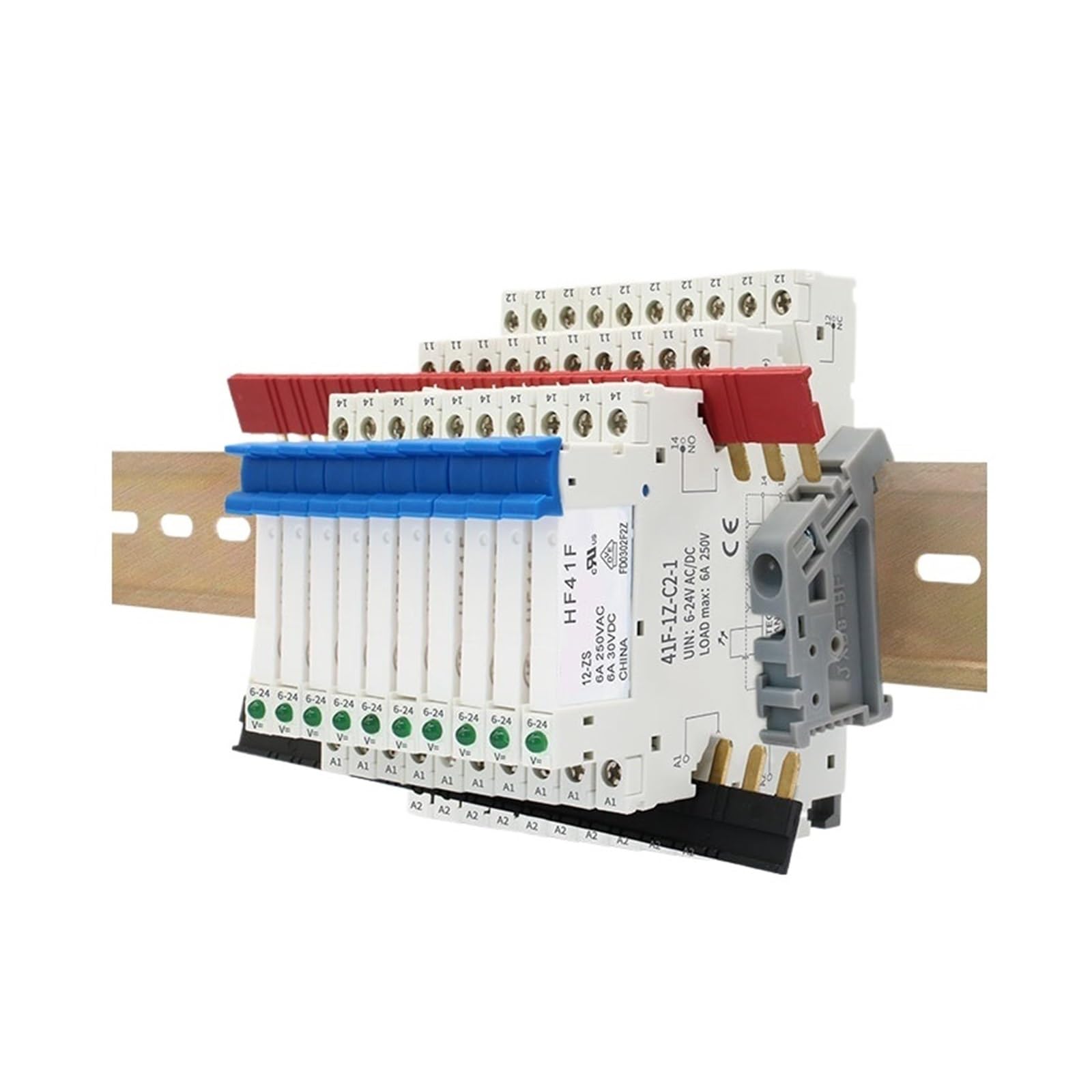 Module relais 12V rail DIN 41F-12-ZS optocoupleur 6A LED pour automatisme industriel x10