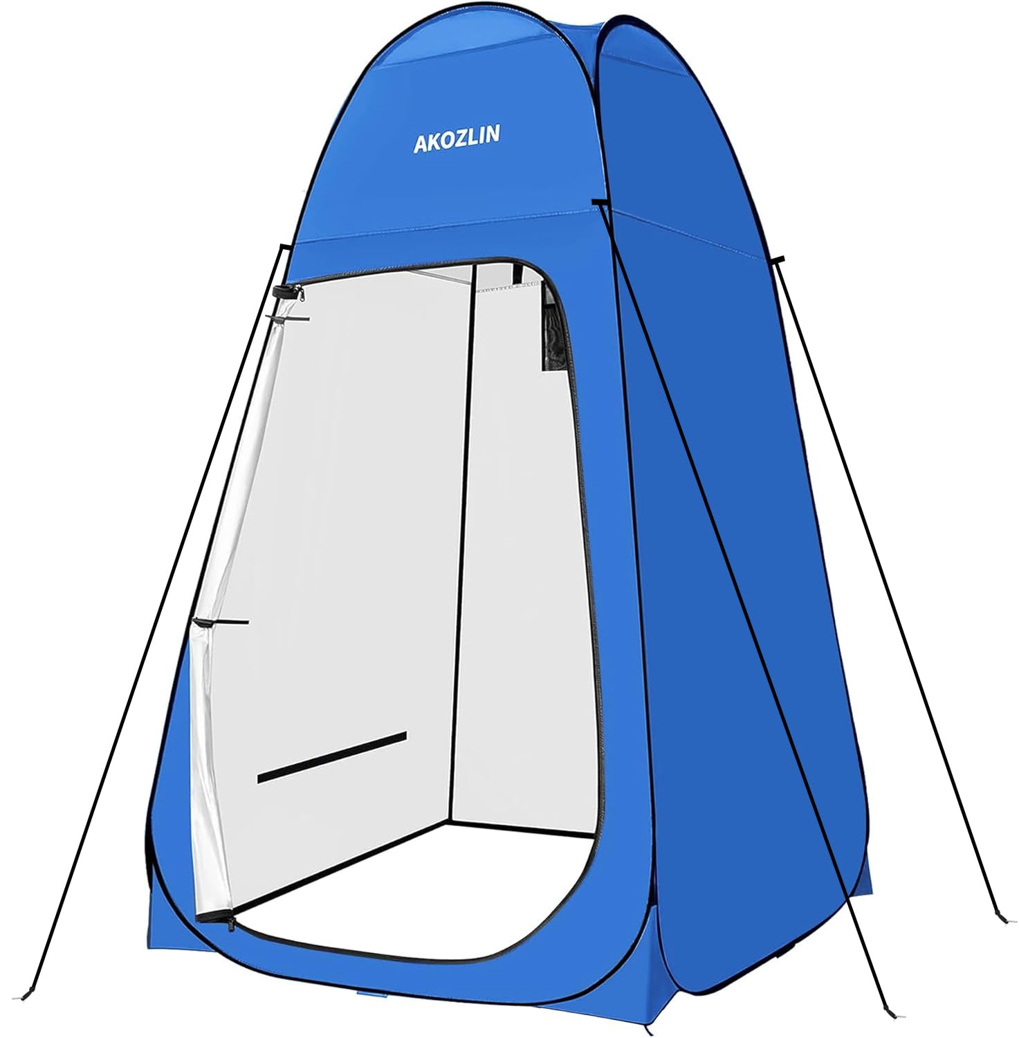 AKOZLIN Portable Pop Up Shower Toilet Tent with Silver Coated 74.8" High