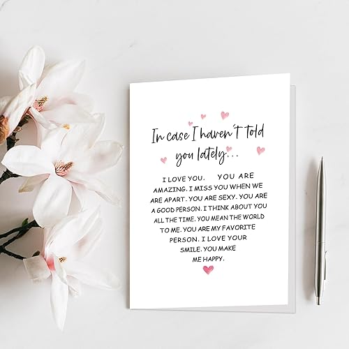 Miniatura 7 de Qiliji Divertida tarjeta de aniversario para esposa y marido, tarjeta de feliz cumpleaños para novio novia, tarjeta con texto en inglés "I Love You"