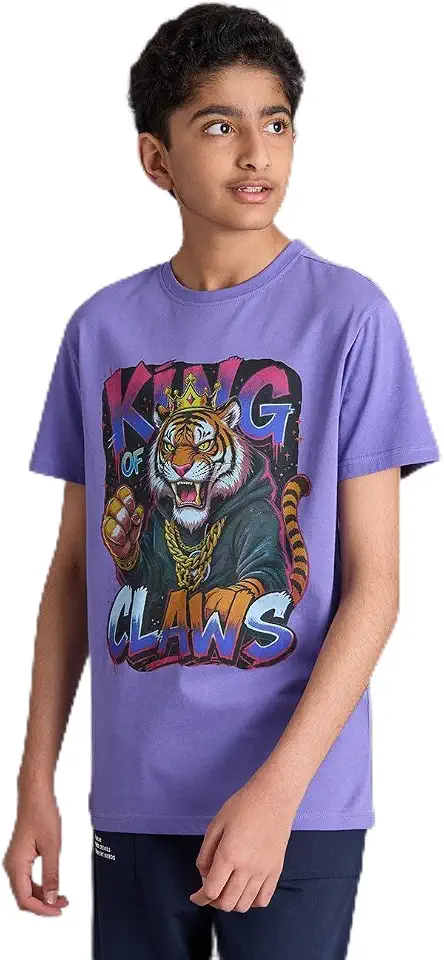 REDTAG Purple Printed T Shirt Years