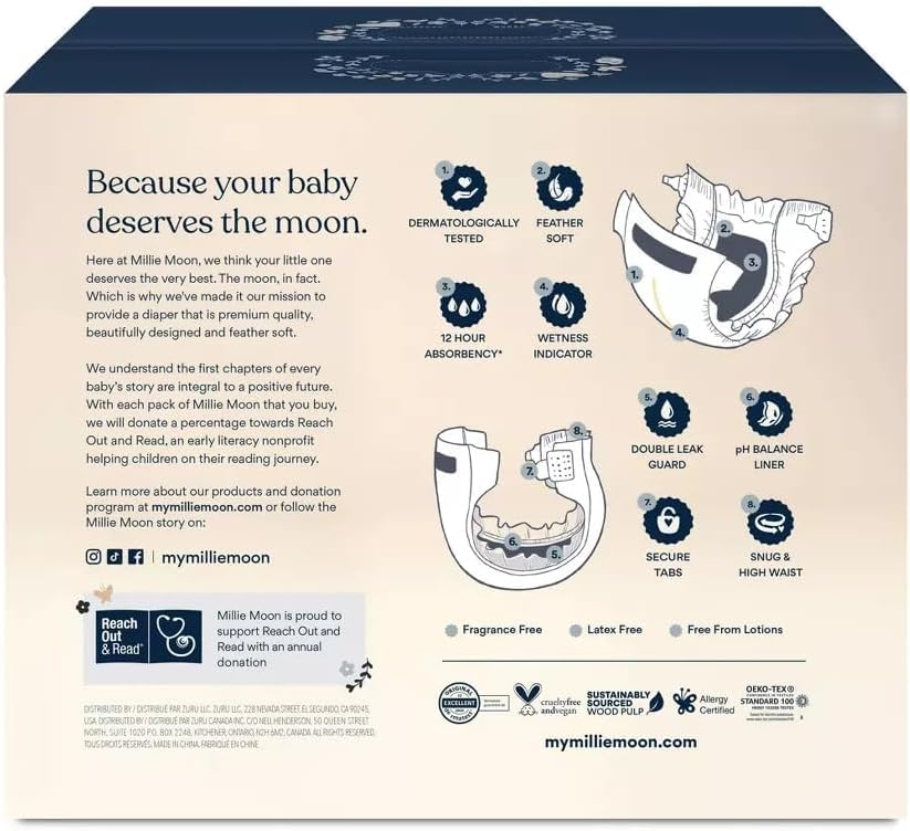 Image of Millie Moon Luxury Diapers Size 1, 108 Count