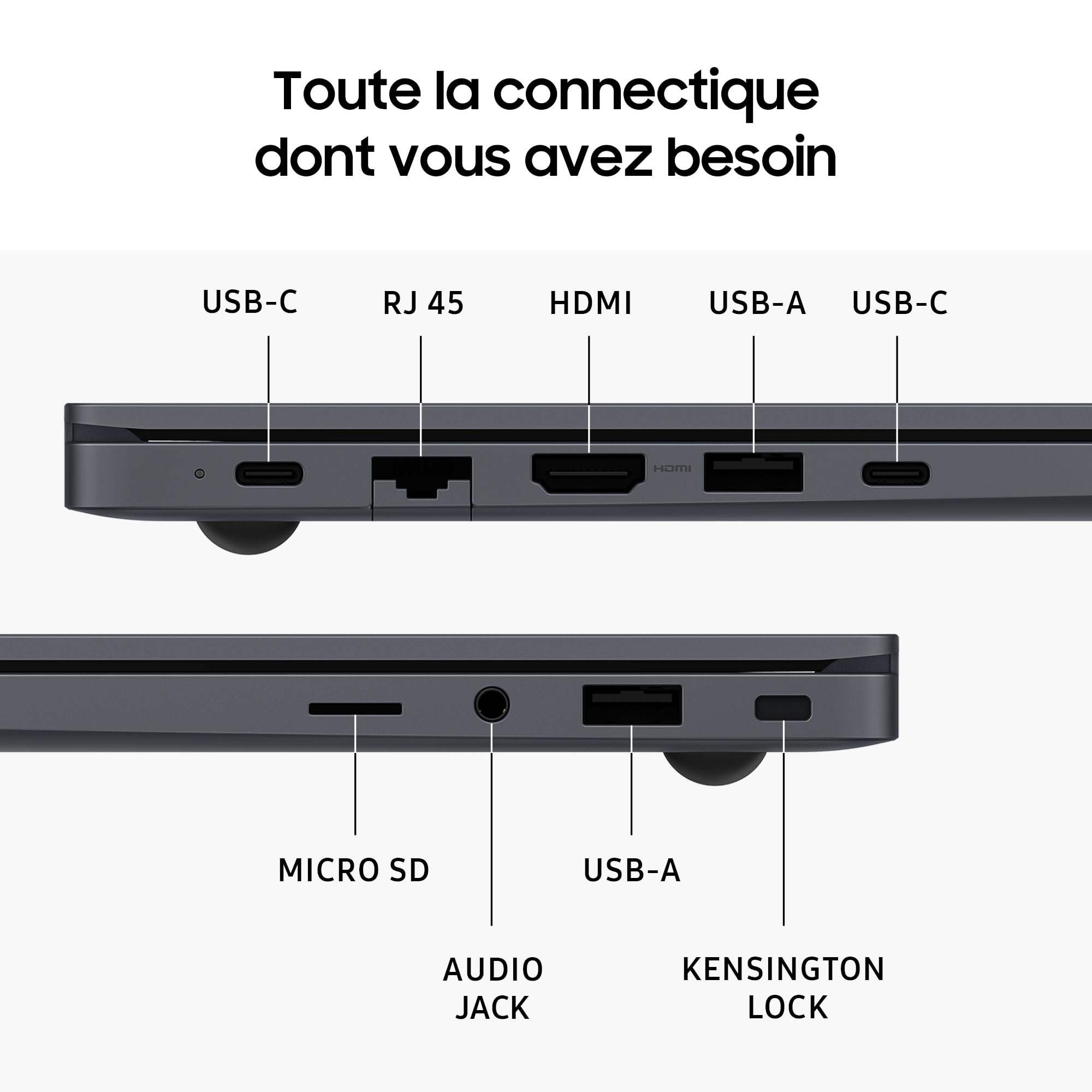 Samsung Galaxy Book4, Ordinateur Portable 15.6'', Intel Core i5, 8Go RAM, 256Go SSD, Clavier AZERTY FR, Gris