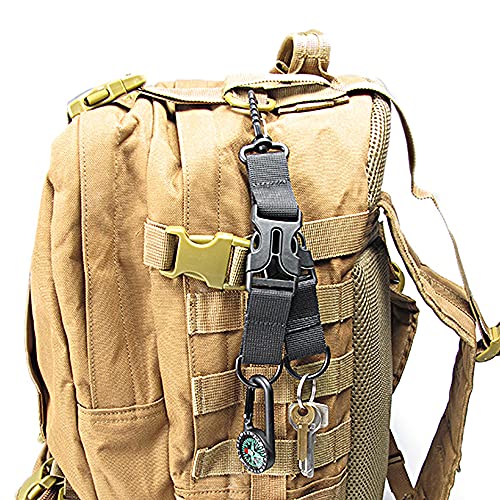 Gsrhzd Backpack Hanging Buckle, Tactical Hanging 3 Backpack Buckles, Woven Nylon Buckle, Suitable for Camping, Hiking and Mountaineering Trips (Black) - Image 5