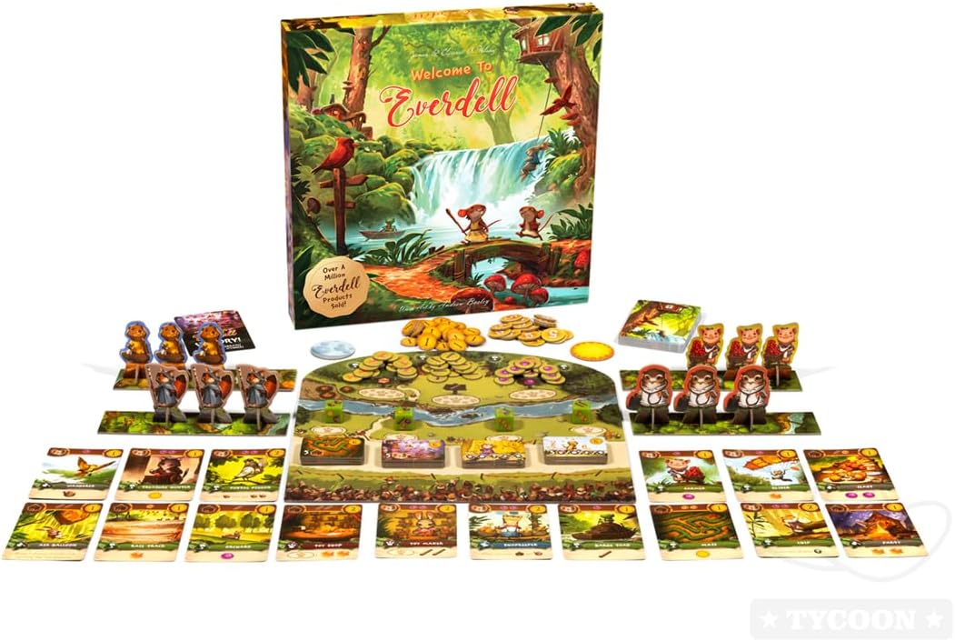 Welcome to Everdell – Easy Worker Placement & Tableau Building Game for Kids & Families, 2–4 Players, Age 6+, Cozy Fantasy Board Game