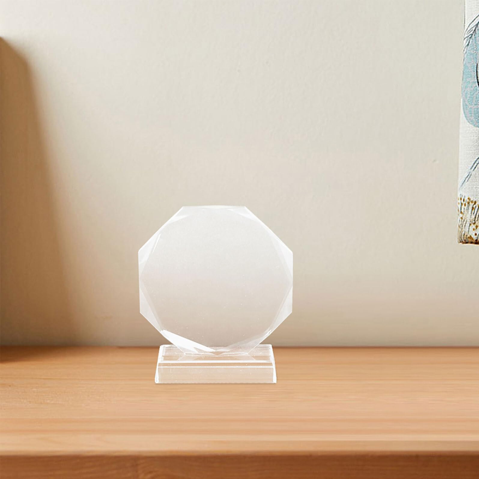 Cabilock Trofeo de Cristal Transparente Octogonal 200 Mm para Premios Deportivos y Reconocimientos de Oficina, Placa de Premio de Cristal para Eventos y Celebraciones, Decoración Elegante