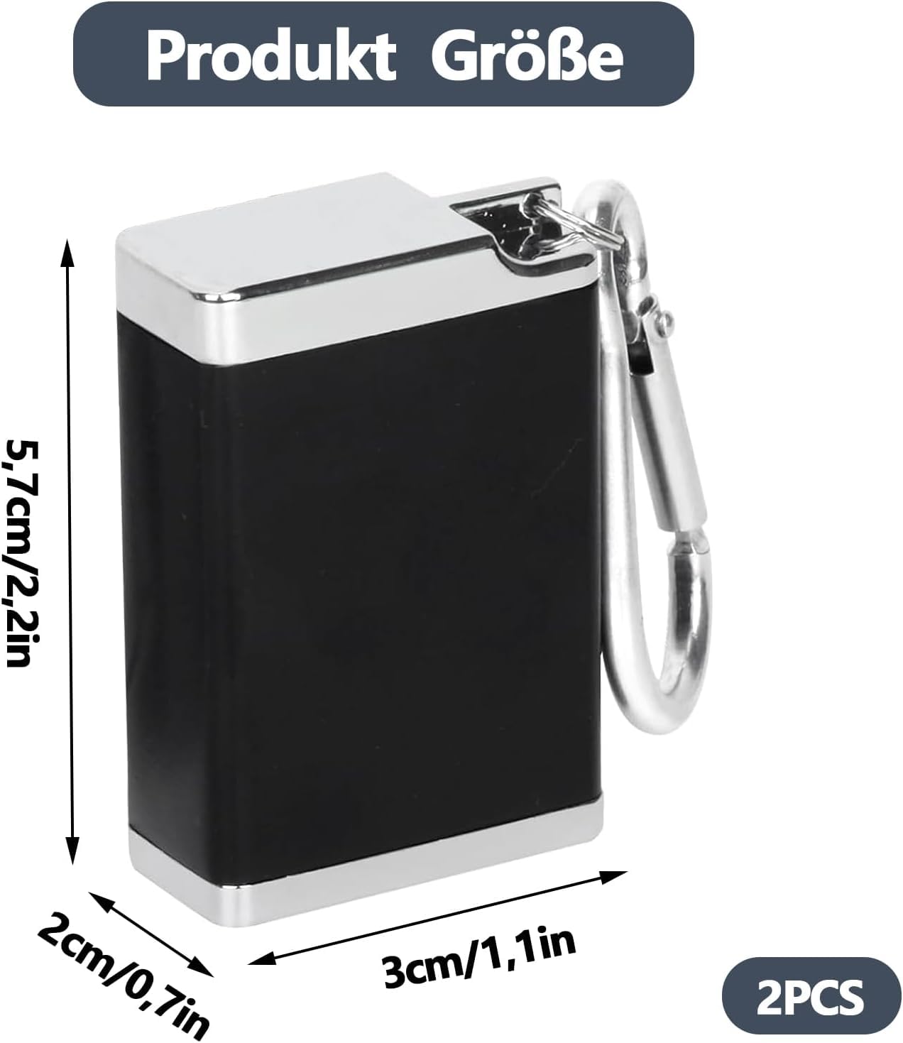 Posacenere Tascabile In Acciaio Inox Nero Opaco 12,5 Cm: Portatile Ermetico Per Viaggi E Passeggiate Con Cane