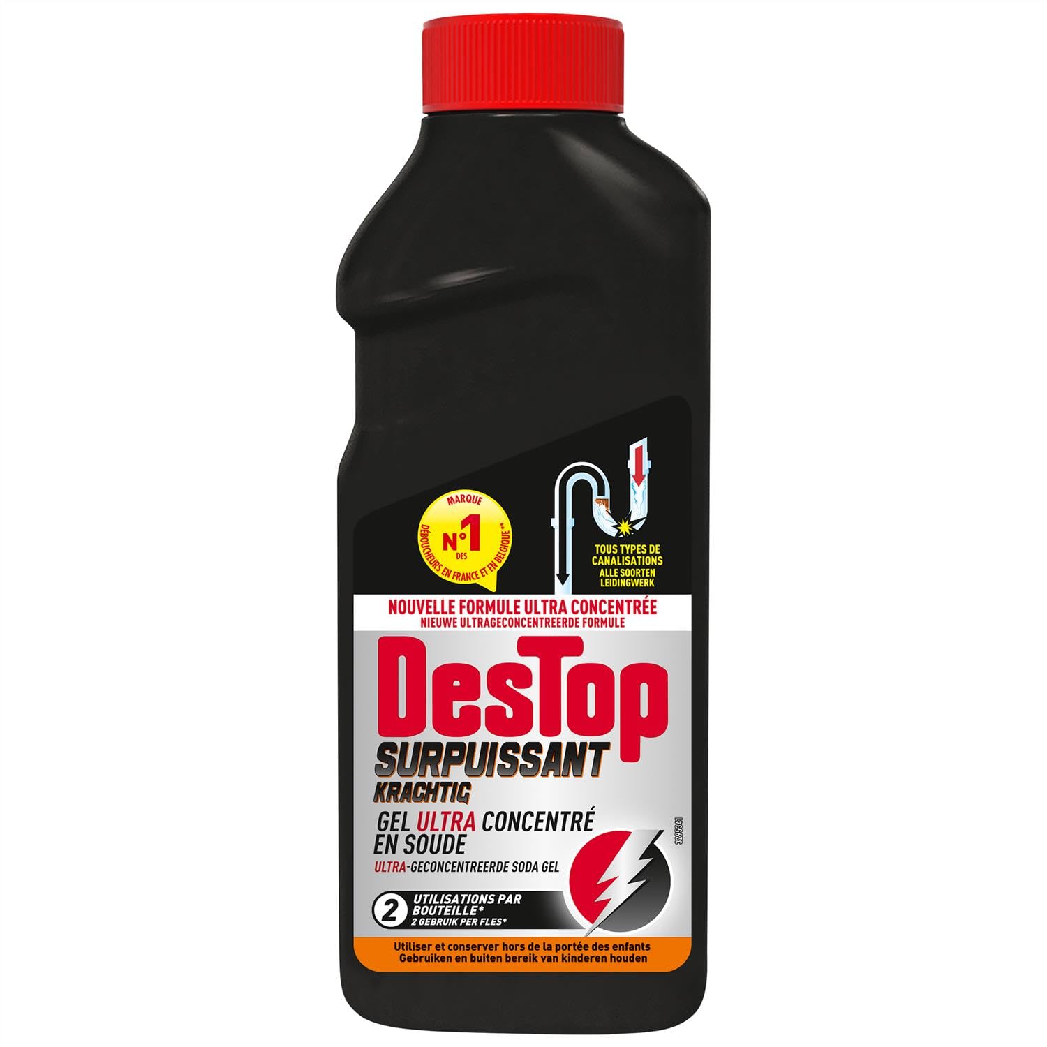 DESTOP Lot de 6 Gels Déboucheur Canalisation Pro - 500 ml