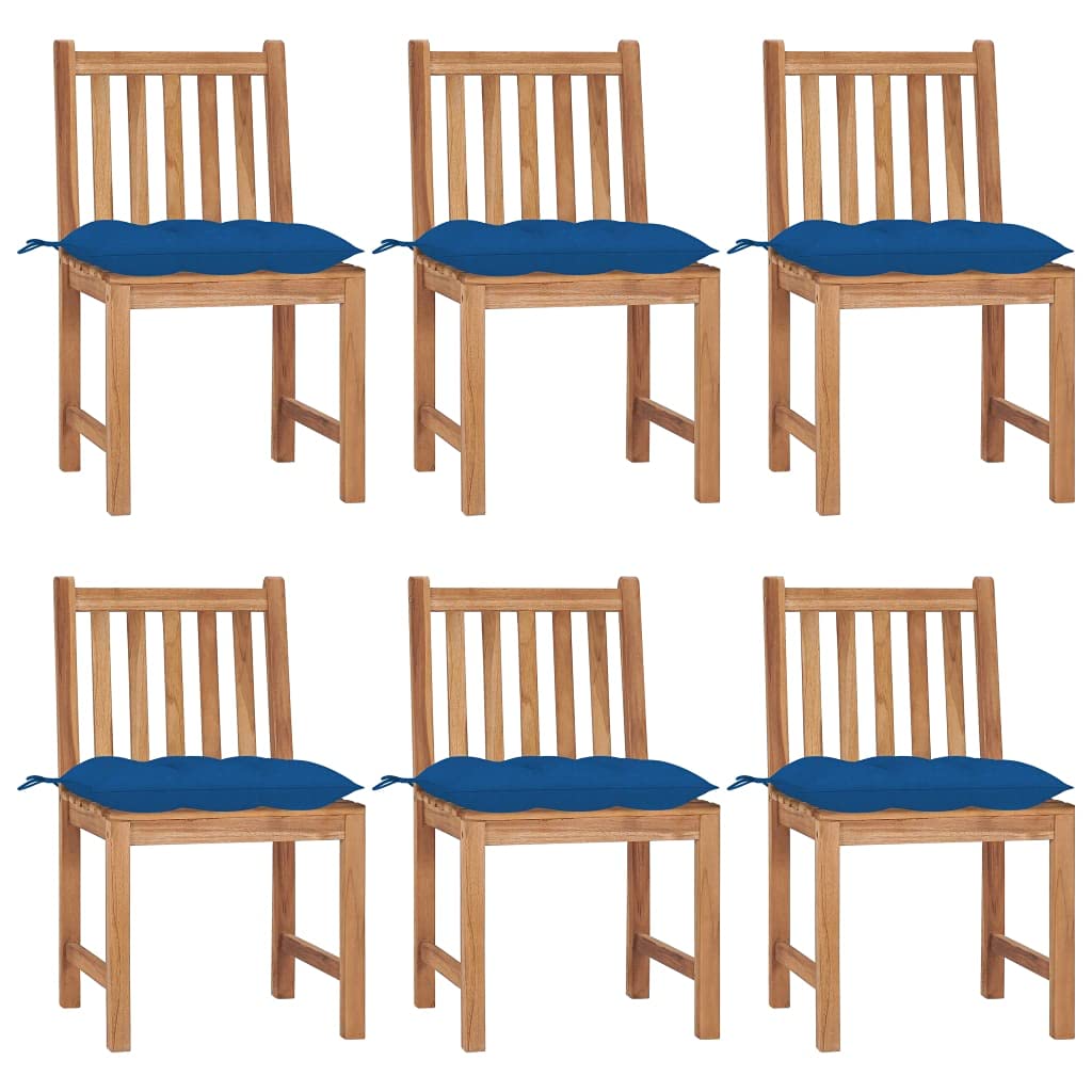 Generico Sedie da Giardino 6 pz con Cuscini in Legno Massello di Teak,Mobili da Giardino,Mobili e sedie da Giardino,Sedie da giardino-3073140