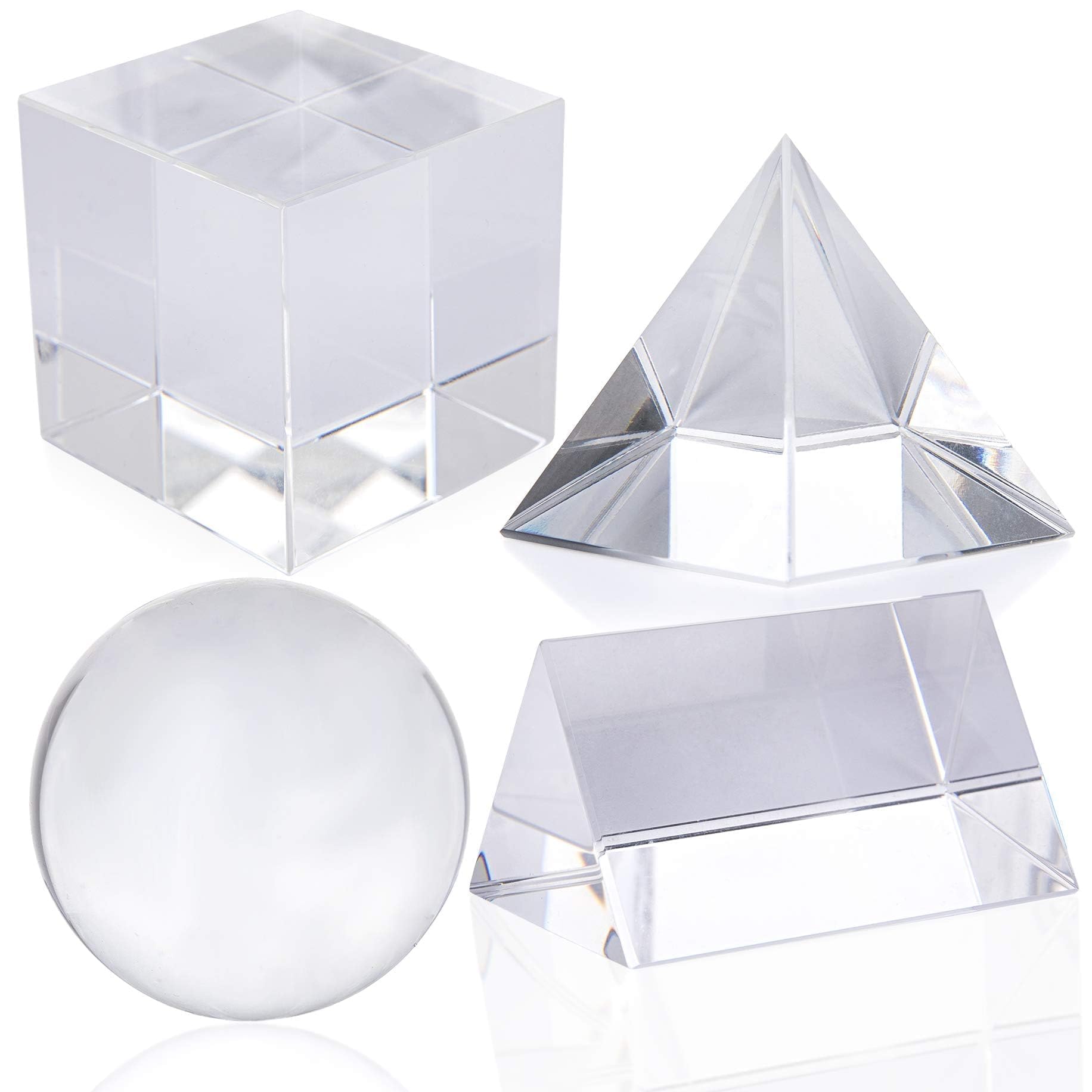 HDCRYSTALGIFTS Set di 4 prismi ottici K9 da 50 mm per fotografia, con panno per la pulizia, per insegnare, giocare, fotografare