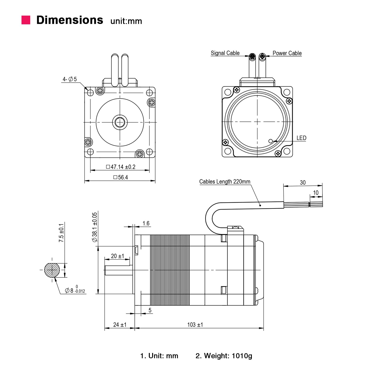 NEMA23 Servo motore passo-passo integrato con encoder assoluto multi-giro integrato, controller di movimento servo ad anello chiuso e driver con freno, CAN Bus, 2000 giri/min, max 1,26 Nm, 3,5 A, 24