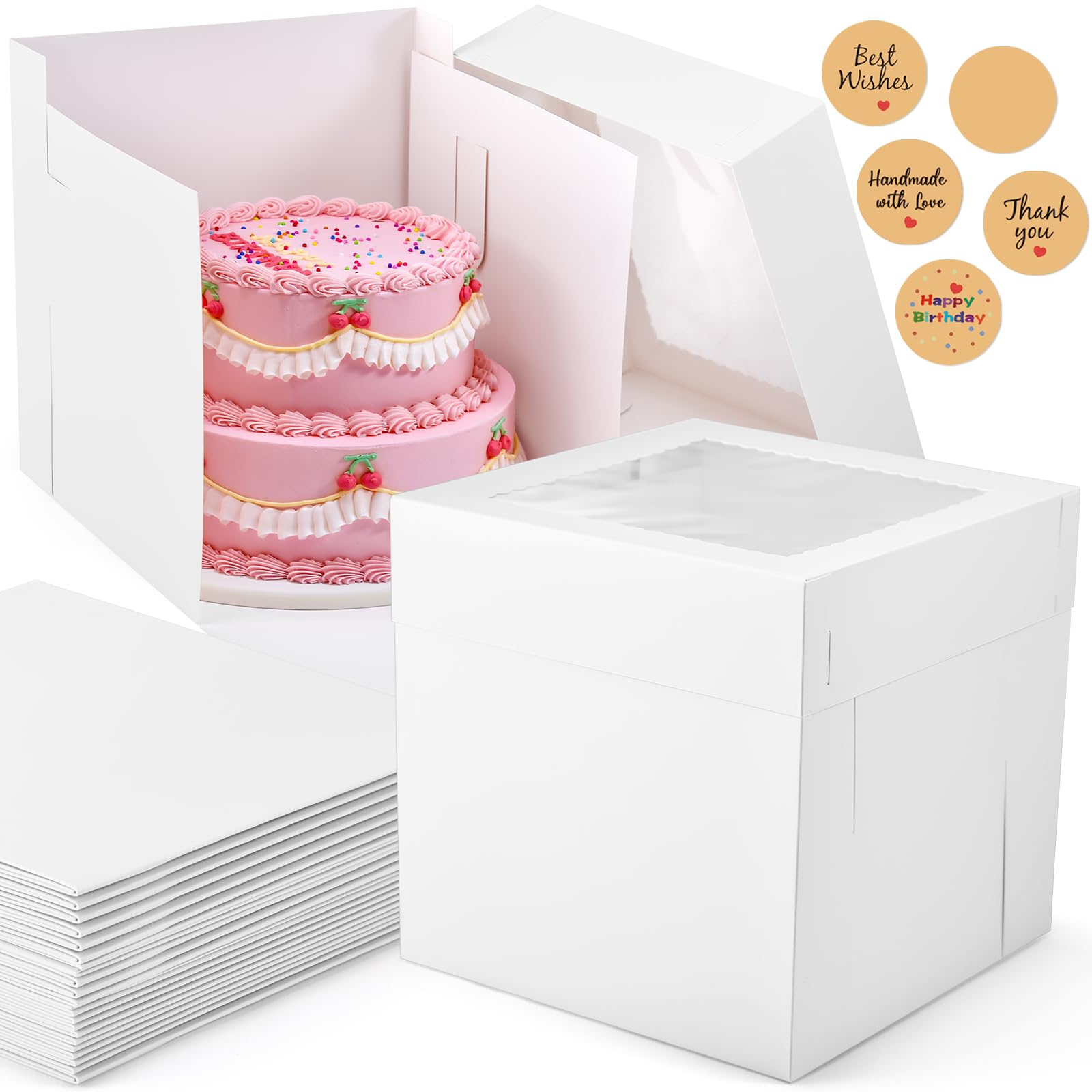 Amazon.com: DOYIDE 12Pcs Cake Boxes, 12x12x12 Inches Tall Cake