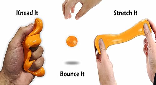 Miniatura 4 de GearsOut Bald AF Reality Putty - Regalo de broma de hombre calvo para hombres, masa de estrés con purpurina naranja