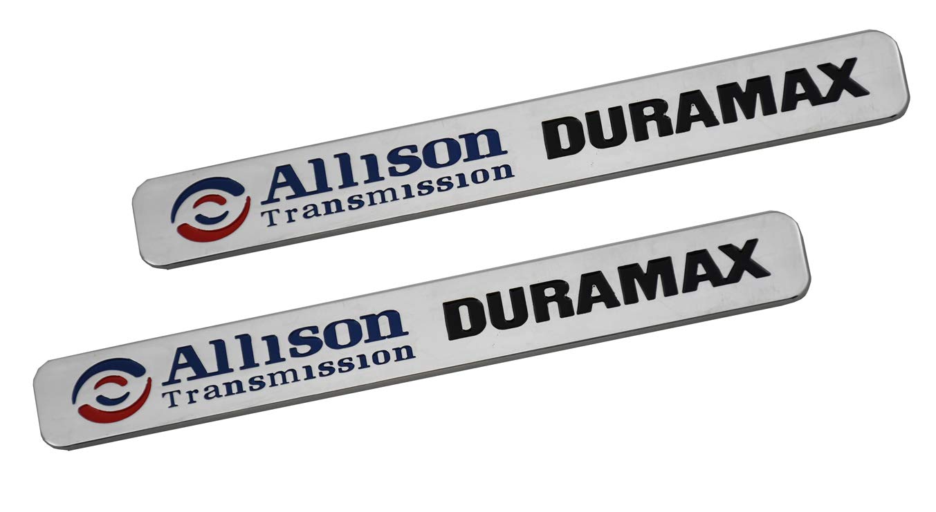 2pcs Autotuning Allison Transmission Duramax Emblems 2500hd Replacement for Gm Chevrolet Silverado Gmc (Chrome)