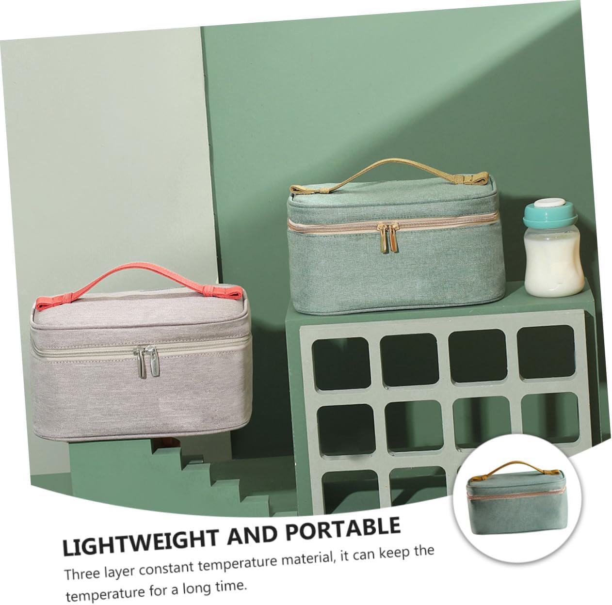 Breast Milk Storage Bag Portable Cooler for Moms Waterproof Insulated Milk Tote Ice Packs Baby Bottle Holder for Work and Travel