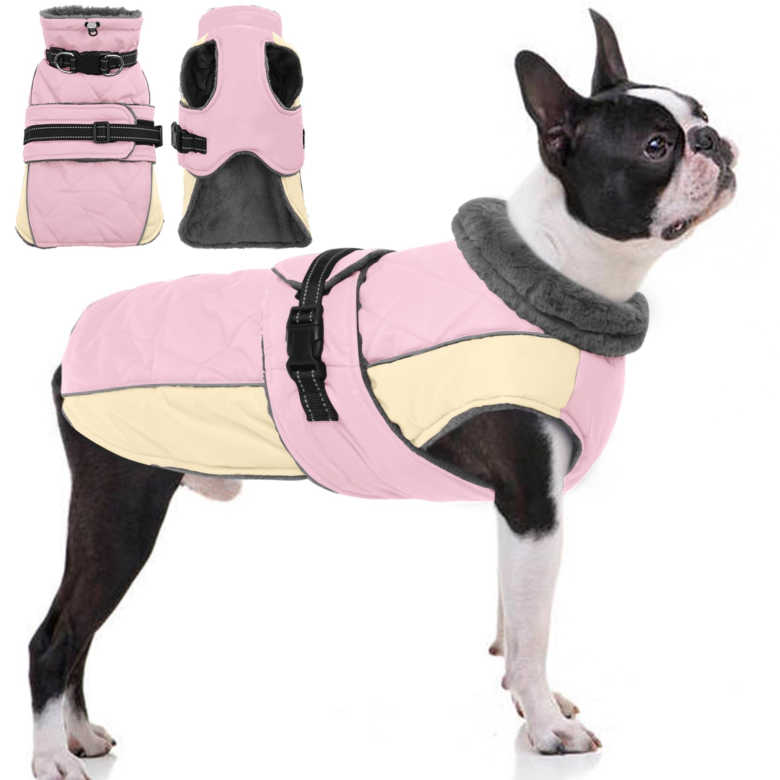 QBLEEV Warm Dog Jacket - Reflective Adjustable Winter Coat with Turtleneck for Cold Weather, Waterproof Fleece Snowsuit for Small, Medium and Large Dogs — image 1